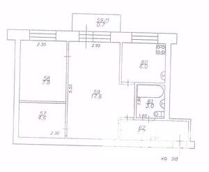 2-к квартира, вторичка, 44м2, 5/5 этаж