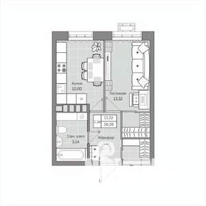 1-к квартира, вторичка, 36м2, 10/19 этаж