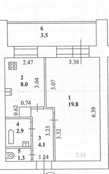 1-к квартира, вторичка, 36м2, 8/15 этаж