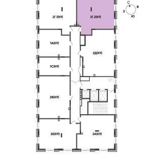 2-к квартира, строящийся дом, 54м2, 15/22 этаж