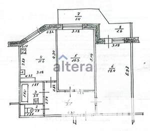 2-к квартира, вторичка, 63м2, 4/9 этаж