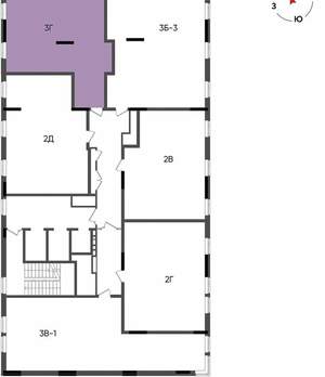 3-к квартира, строящийся дом, 66м2, 4/22 этаж