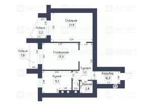 2-к квартира, вторичка, 75м2, 2/14 этаж