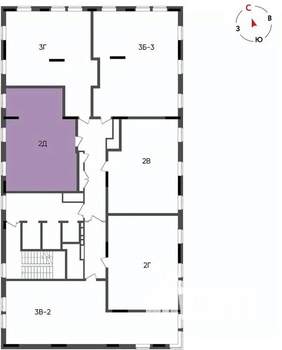 2-к квартира, вторичка, 61м2, 18/22 этаж