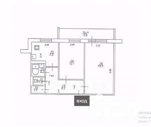 2-к квартира, вторичка, 57м2, 2/9 этаж