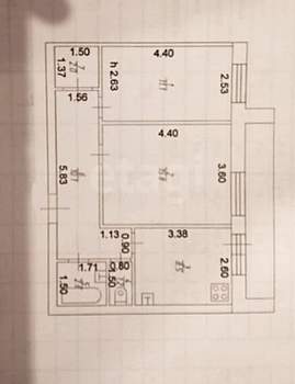 2-к квартира, вторичка, 53м2, 3/10 этаж
