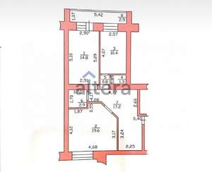 2-к квартира, вторичка, 67м2, 10/10 этаж