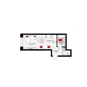 Студия квартира, вторичка, 31м2, 3/25 этаж