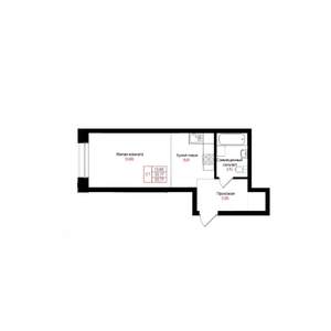 Студия квартира, вторичка, 31м2, 6/25 этаж