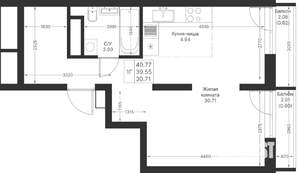 1-к квартира, вторичка, 41м2, 13/24 этаж