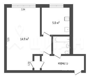 1-к квартира, вторичка, 30м2, 3/5 этаж