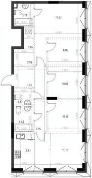 3-к квартира, вторичка, 95м2, 5/15 этаж
