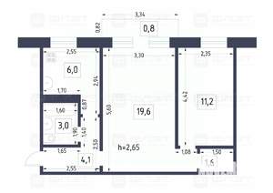 2-к квартира, вторичка, 47м2, 5/5 этаж