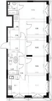 3-к квартира, вторичка, 95м2, 13/15 этаж