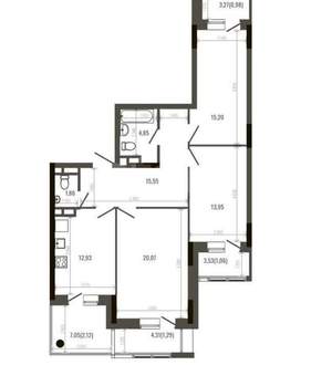 3-к квартира, вторичка, 90м2, 1/7 этаж