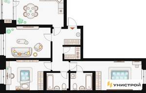3-к квартира, вторичка, 92м2, 10/19 этаж