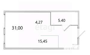 Студия квартира, строящийся дом, 31м2, 9/13 этаж