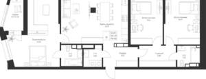 3-к квартира, вторичка, 107м2, 4/23 этаж