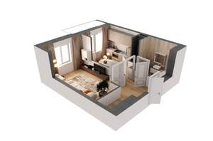 1-к квартира, строящийся дом, 42м2, 8/19 этаж