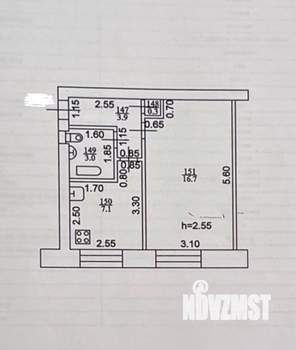 1-к квартира, вторичка, 31м2, 1/5 этаж