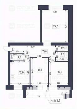 3-к квартира, вторичка, 90м2, 2/10 этаж