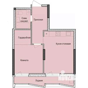 1-к квартира, строящийся дом, 44м2, 7/23 этаж