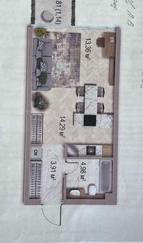 1-к квартира, вторичка, 38м2, 2/8 этаж
