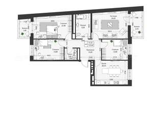 4-к квартира, строящийся дом, 126м2, 2/4 этаж
