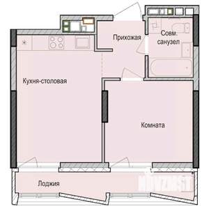 1-к квартира, строящийся дом, 38м2, 6/23 этаж