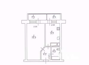 1-к квартира, вторичка, 34м2, 2/15 этаж