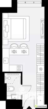 1-к квартира, вторичка, 22м2, 3/27 этаж