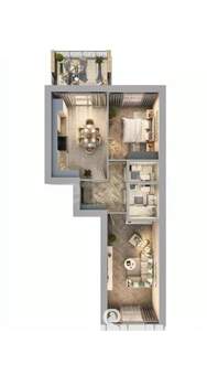 2-к квартира, вторичка, 69м2, 9/10 этаж