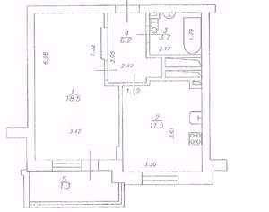 1-к квартира, вторичка, 44м2, 13/20 этаж