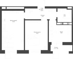 2-к квартира, вторичка, 58м2, 5/17 этаж
