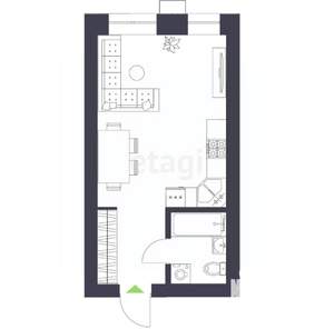 Студия квартира, вторичка, 15м2, 1/10 этаж