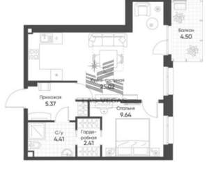 1-к квартира, вторичка, 48м2, 2/21 этаж