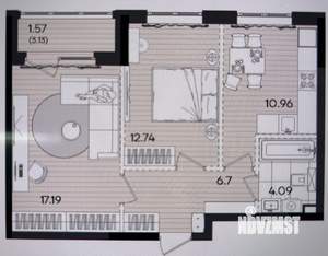 2-к квартира, вторичка, 53м2, 13/23 этаж