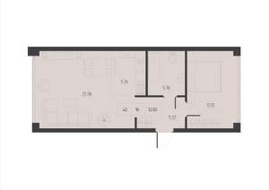 1-к квартира, вторичка, 53м2, 5/6 этаж