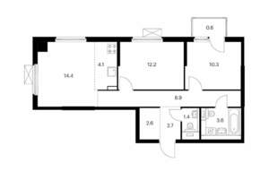 2-к квартира, вторичка, 61м2, 14/17 этаж