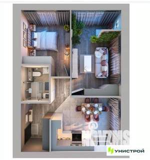 2-к квартира, вторичка, 53м2, 1/10 этаж