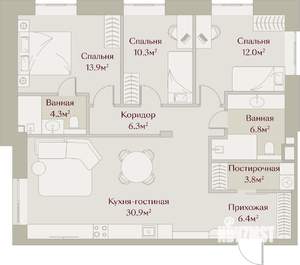 3-к квартира, вторичка, 95м2, 2/8 этаж
