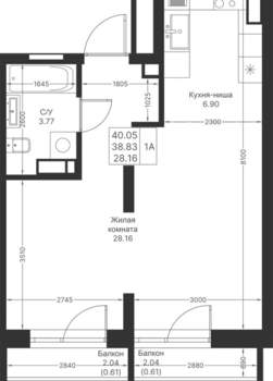 1-к квартира, вторичка, 40м2, 4/24 этаж