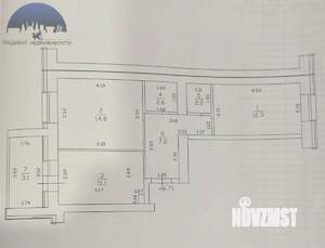 2-к квартира, вторичка, 53м2, 9/10 этаж