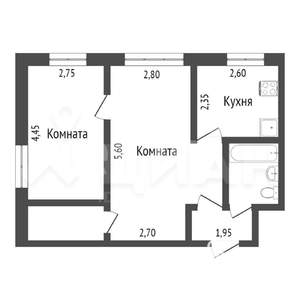 2-к квартира, вторичка, 42м2, 2/9 этаж