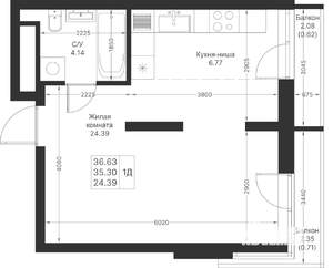 1-к квартира, вторичка, 37м2, 14/24 этаж