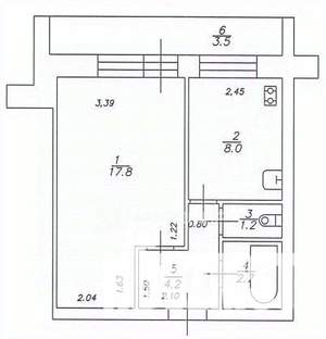 1-к квартира, вторичка, 34м2, 7/9 этаж