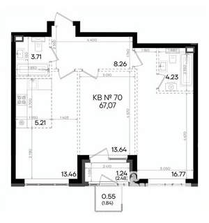3-к квартира, вторичка, 67м2, 3/9 этаж
