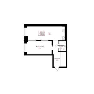 1-к квартира, вторичка, 60м2, 6/25 этаж