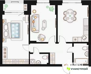 2-к квартира, вторичка, 69м2, 2/20 этаж