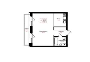 1-к квартира, вторичка, 40м2, 11/25 этаж
